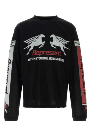 Black mesh oversize t-shirt REPRESENT (MLM100781)