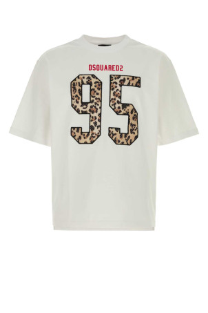White cotton oversize t-shirt White DSQUARED (S71GD1649D20033)