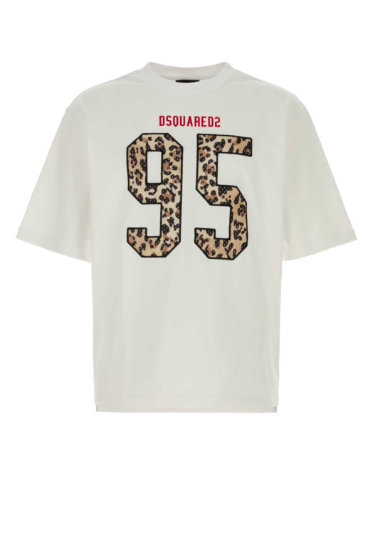 White cotton oversize t-shirt White DSQUARED (S71GD1649D20033)