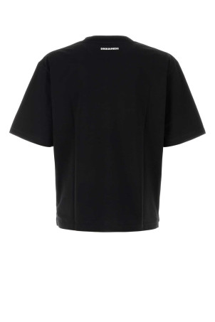 Black cotton oversize t-shirt DSQUARED (S78GD0121D20033)
