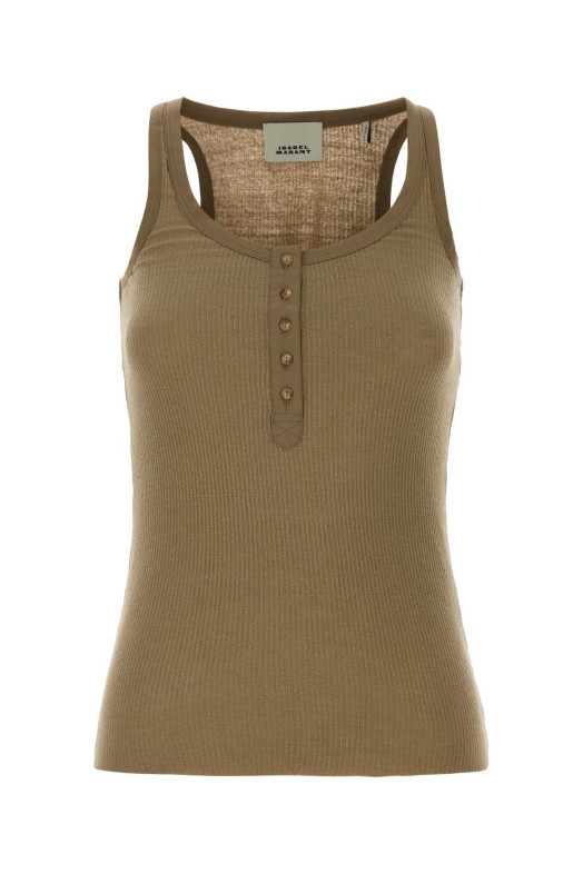 Khaki silk Helma tank top ISABEL MARANT (TS0318FAD2K02I)