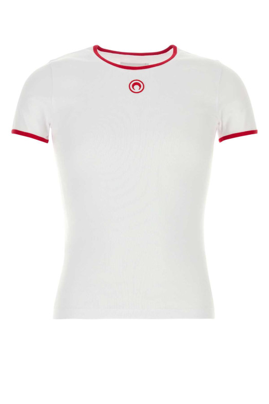 White cotton t-shirt MARINE SERRE (UTT014ACJER0008)