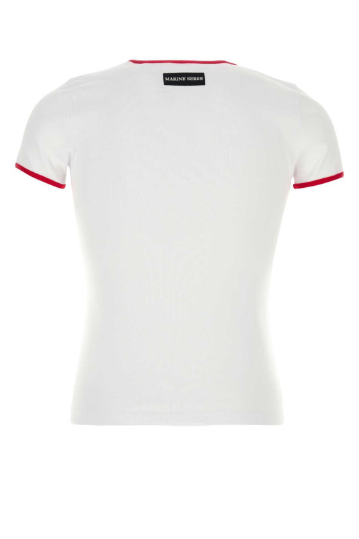 White cotton t-shirt MARINE SERRE (UTT014ACJER0008)