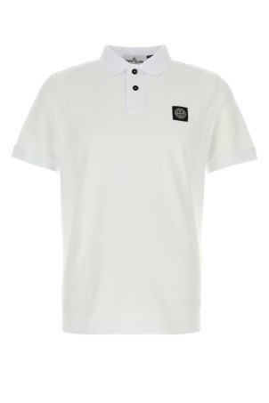 White stretch piquet polo shirt STONE ISLAND (220000517)