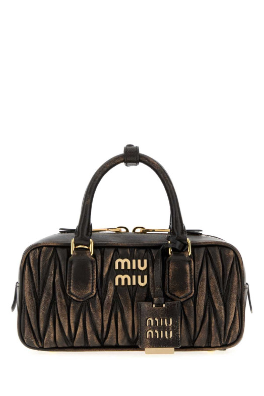 Dark brown leather Arcadie handbag MIU MIU (5BB142VOONAF6Q)