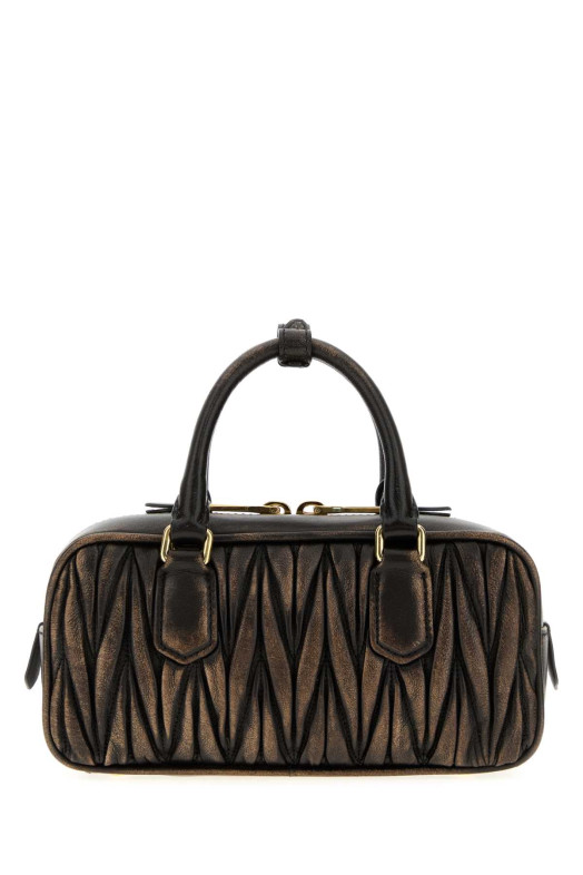 Dark brown leather Arcadie handbag MIU MIU (5BB142VOONAF6Q)