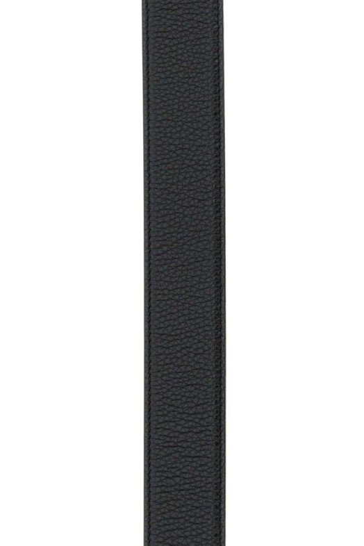 Black leather Cassandre belt Black SAINT LAURENT (634437DTI0W)