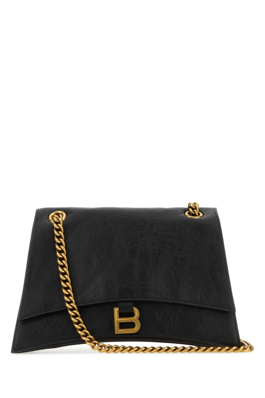 Black leather medium Crush shoulder bag Black BALENCIAGA (785602210IT)