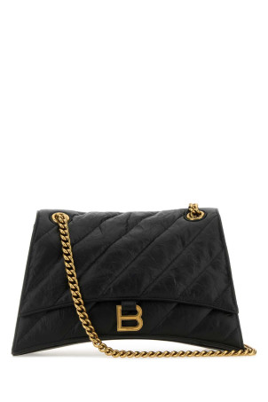 Black leather medium Crush shoulder bag Black BALENCIAGA (785602210J1)