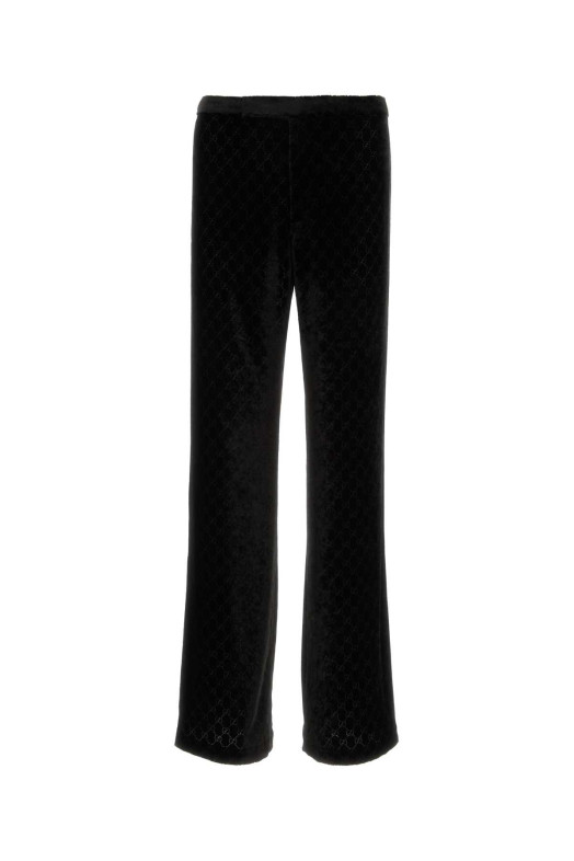 Black stretch velvet pant Black GUCCI (860769ZAUS4)