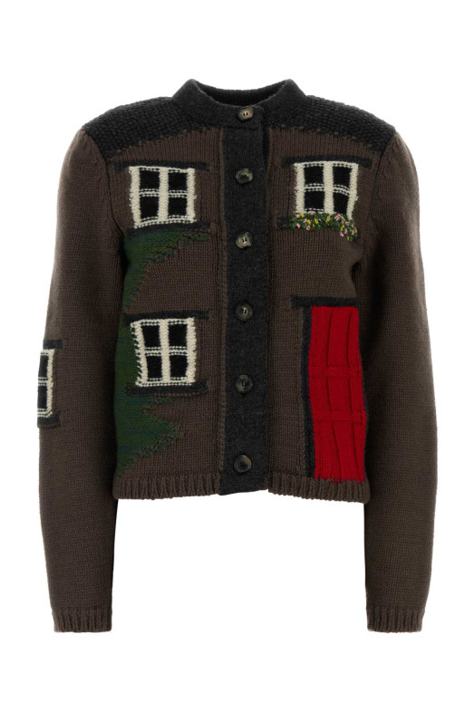 Brown wool cardigan JW ANDERSON (KW1528YN0461)