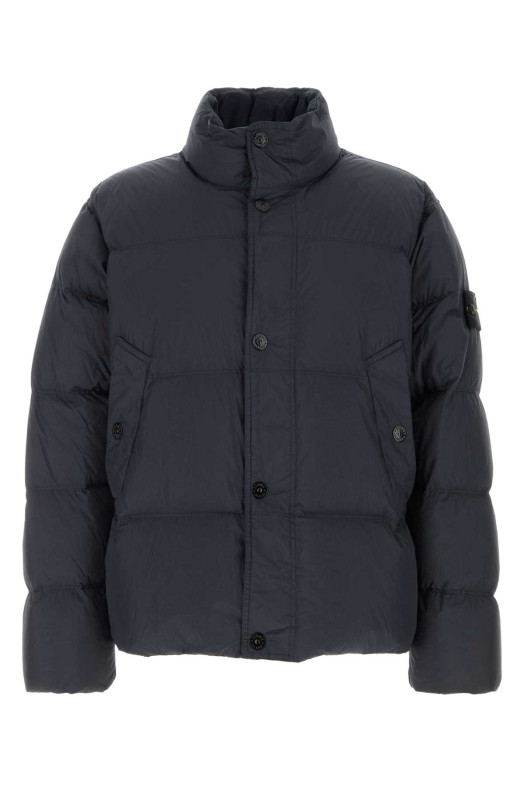Navy blue nylon down jacket Black STONE ISLAND (L1S154100109S0A23)