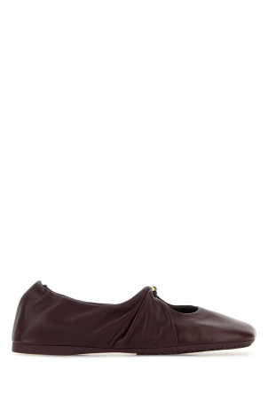 Burgundy nappa leather Pebble ballerinas Brown LOEWE (L815466X46)