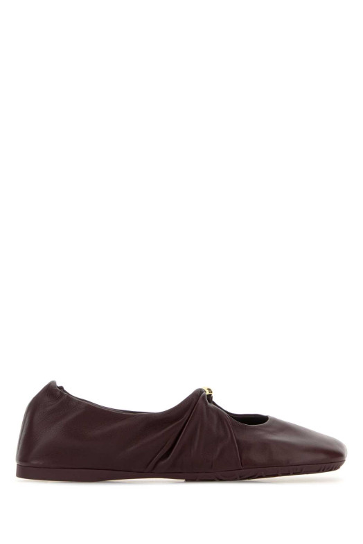 Burgundy nappa leather Pebble ballerinas Brown LOEWE (L815466X46)