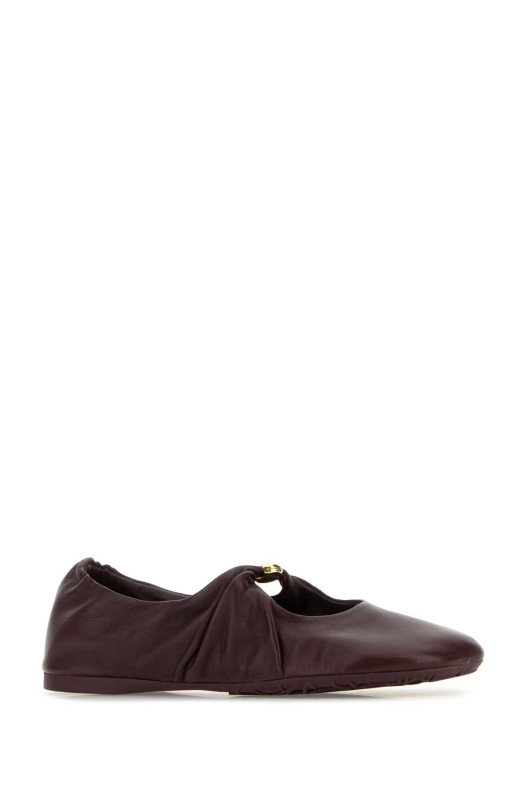 Burgundy nappa leather Pebble ballerinas Brown LOEWE (L815466X46)