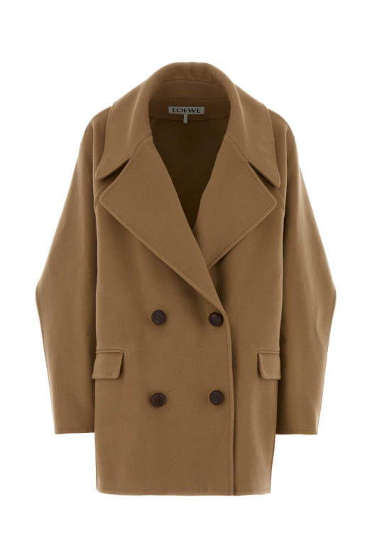 Camel wool coat Brown LOEWE (S359Y01XE8)