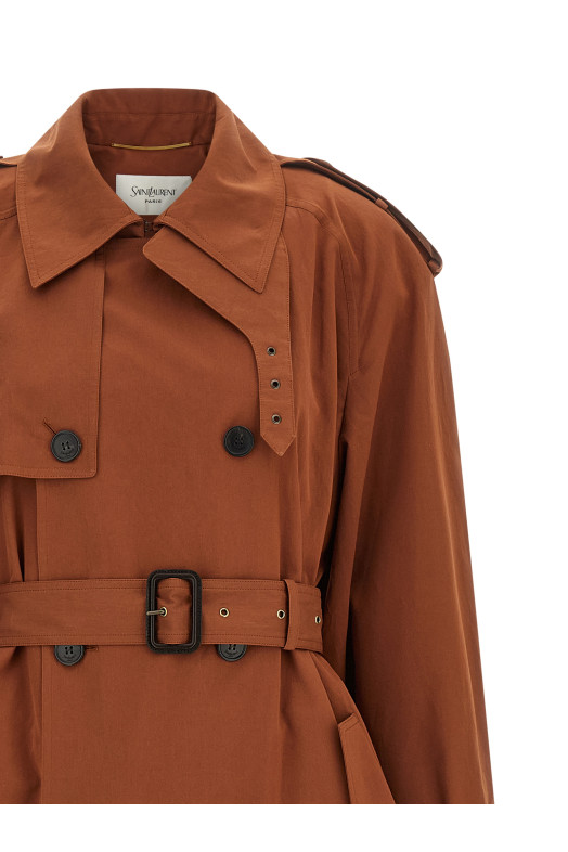 Double-breasted trench coat Brown
