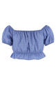 Check crop top BLUE