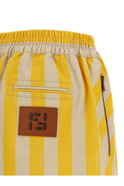 Pequin striped shorts Yellow