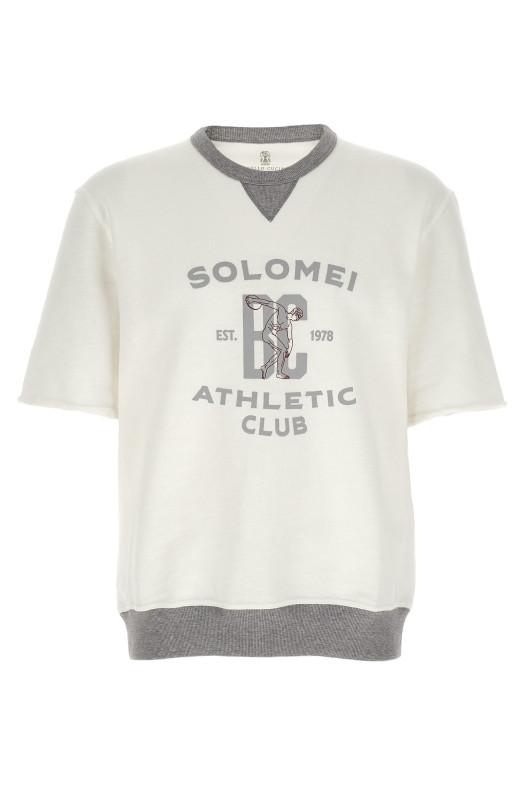 Short sleeved sweatshirt White