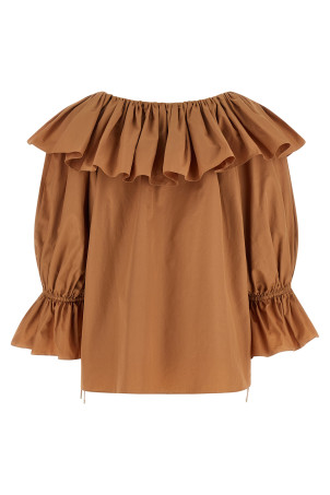 Блузка с оборками, бежевая CHLOÉ CH26UH10114426U