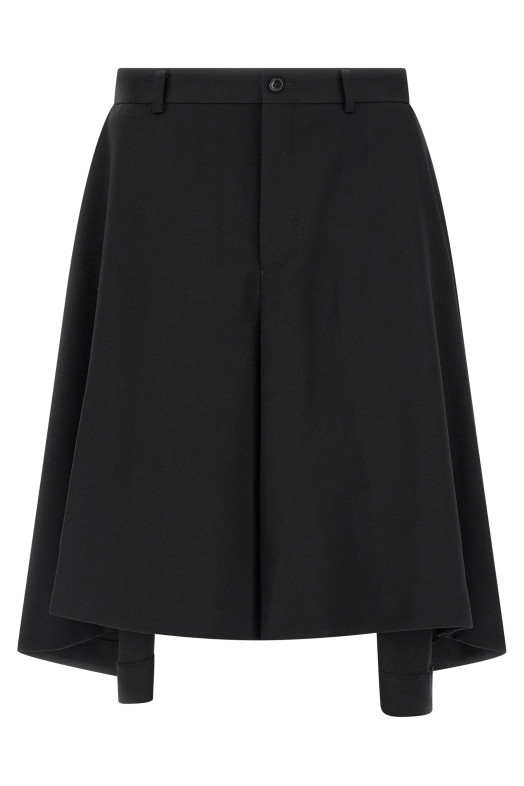 Extra loose leg bermuda shorts Black