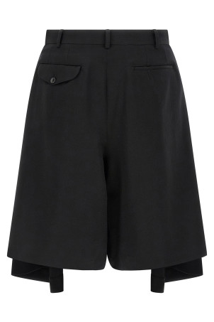 Extra loose leg bermuda shorts Black