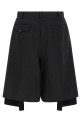 Extra loose leg bermuda shorts Black