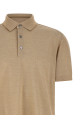 Cotton silk polo shirt Beige
