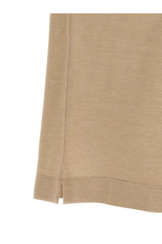 Cotton silk polo shirt Beige