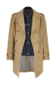Denim insert trench coat Beige