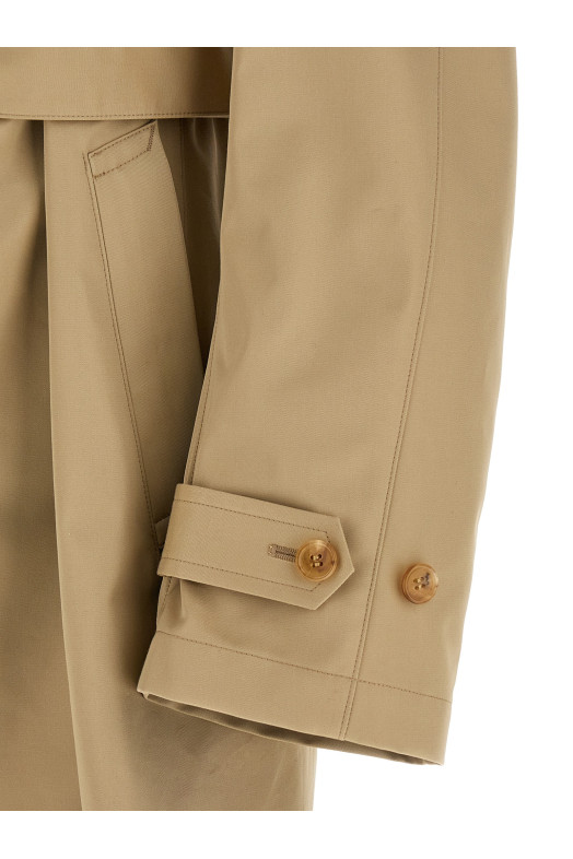 Denim insert trench coat Beige