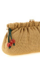 Braided raffia clutch Beige