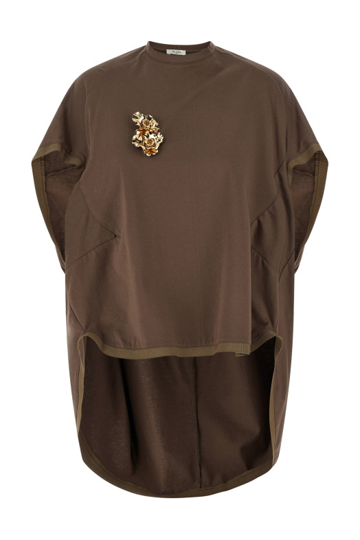 Double pin t-shirt Brown
