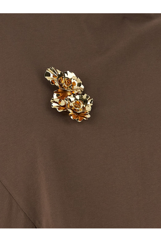 Double pin t-shirt Brown