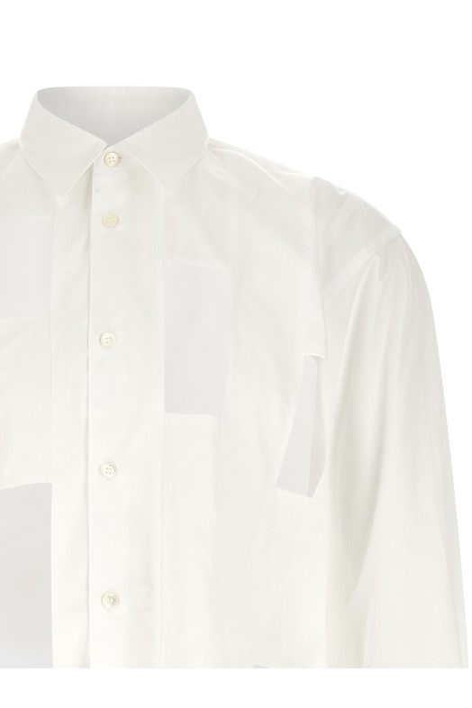 Geometric cut-out shirt White