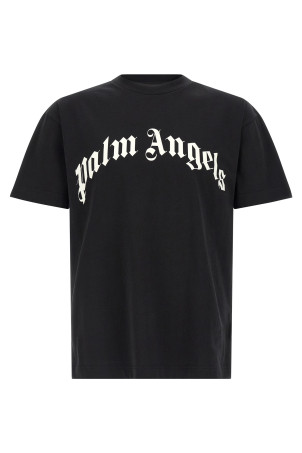 'Curved Logo' T-shirt Black-grey