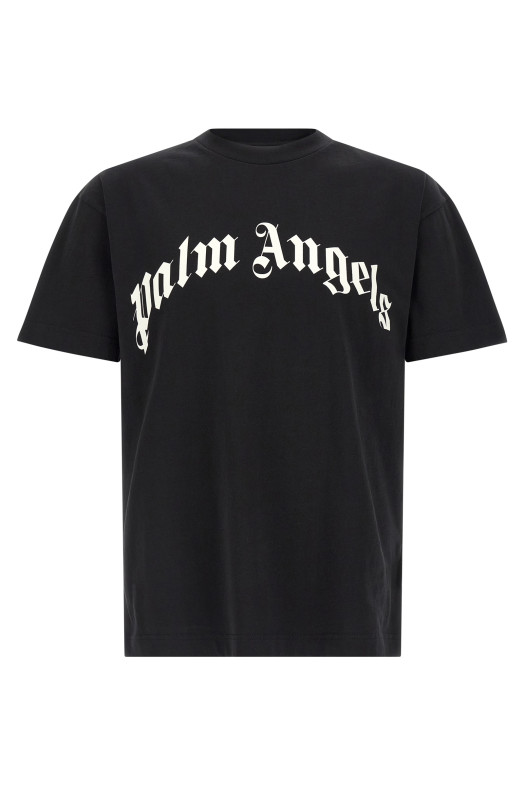 'Curved Logo' T-shirt Black-grey