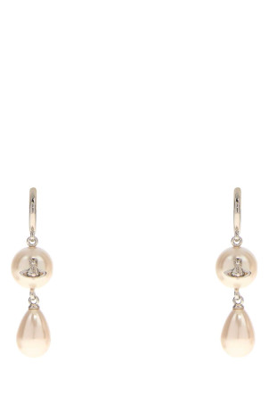 Two-tone metal and pearls Martha earrings VIVIENNE WESTWOOD (6202017702P103)
