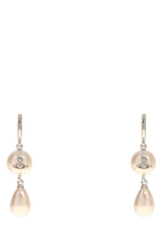 Two-tone metal and pearls Martha earrings VIVIENNE WESTWOOD (6202017702P103)