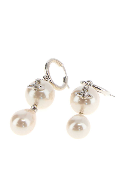Two-tone metal and pearls Martha earrings VIVIENNE WESTWOOD (6202017702P103)