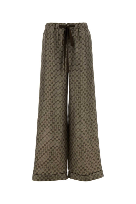 Printed twill wide-leg pant GUCCI (864567ZAUUN)