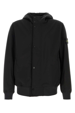 Black stretch polyester jacket Black STONE ISLAND (L1S154100118S0A22)