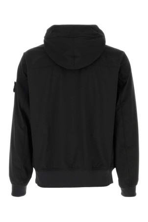 Black stretch polyester jacket Black STONE ISLAND (L1S154100118S0A22)