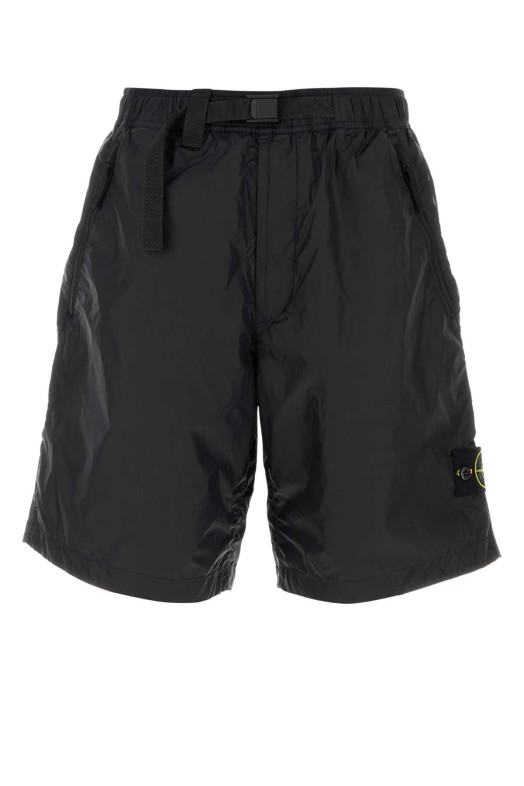 Black nylon bermuda shorts Black STONE ISLAND (L1S15L100006S0163)