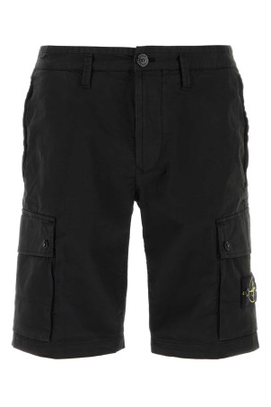 Black stretch cotton bermuda shorts Black STONE ISLAND (L1S15L100019S0A10)