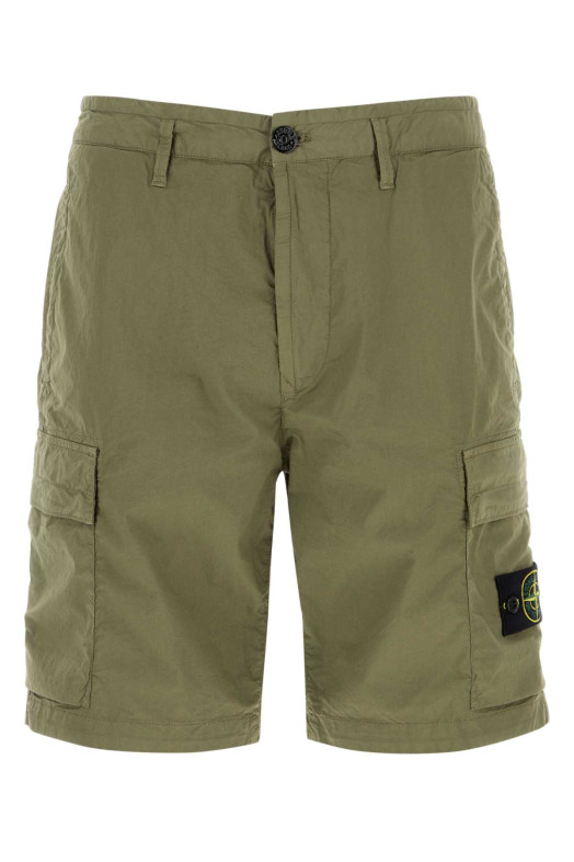 Army green cotton bermuda shorts STONE ISLAND (L1S15L100020S0003)