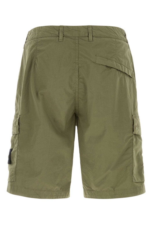 Army green cotton bermuda shorts STONE ISLAND (L1S15L100020S0003)