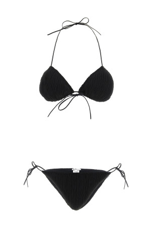 'Triangle Plisse' bikini Black