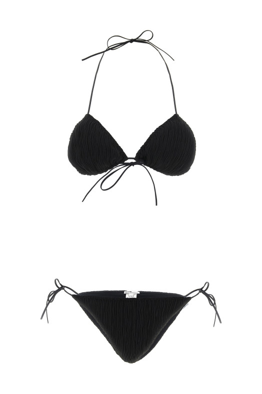 'Triangle Plisse' bikini Black